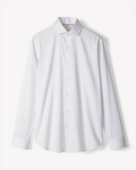 Tailored-Fit Dress Shirt with Micro Geo Print
