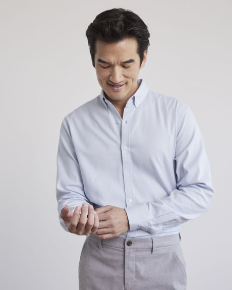 Solid Long-Sleeve Cotton Oxford Shirt
