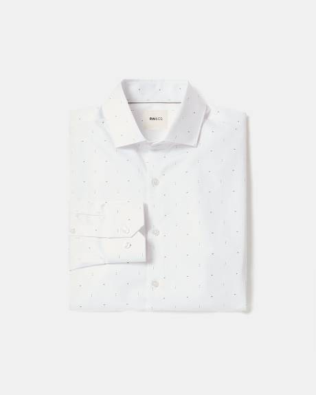 Slim-Fit Dress Shirt with Micro Geo Print