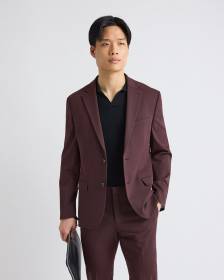 Slim-Fit Deep Berry Suit Blazer