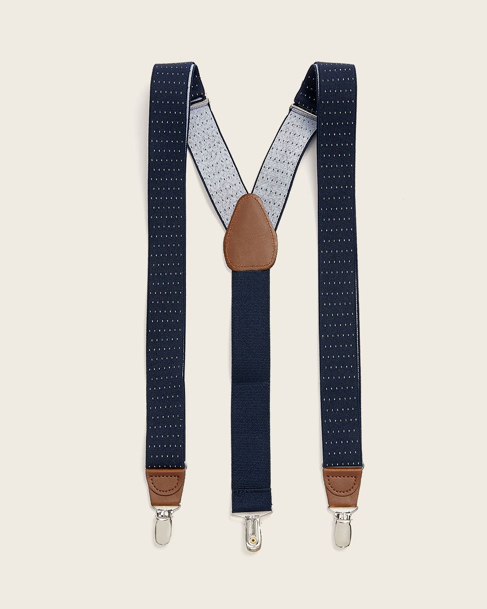 Dotted navy Elastic Suspenders