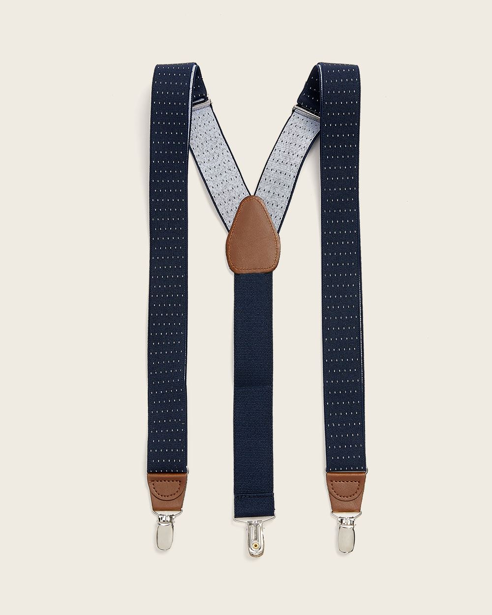 Dotted navy Elastic Suspenders RW&CO.