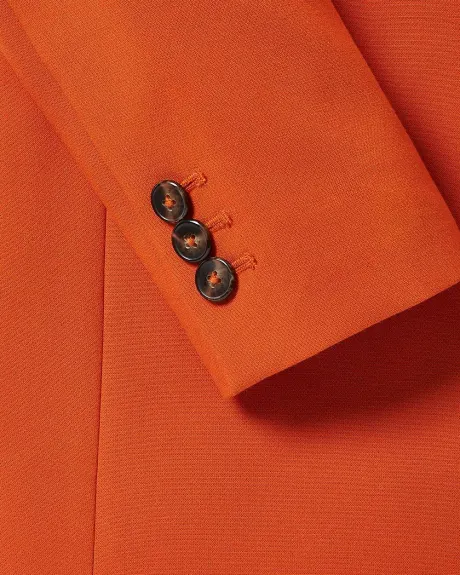 Burnt Orange One-Button Long Blazer