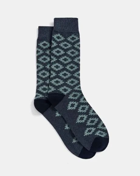 Bold Green Geometric Pattern Socks