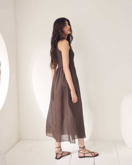 One-Shoulder Fit-and-Flare Midi Dress