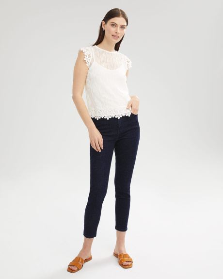 Lace Top with Flowery Details