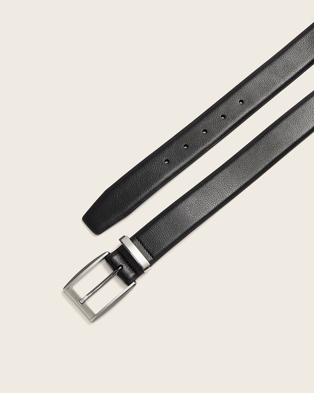 Textured Black Leather Belt