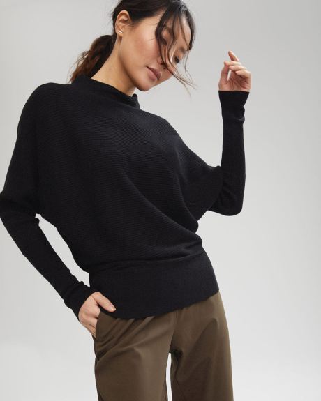 Funnel-neck Cashmere-Like Sweater