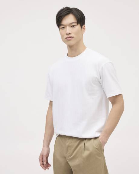 Oversized Short-Sleeve Crew-Neck Textured Tee