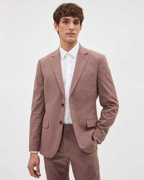 Slim-Fit Burgundy Suit Blazer