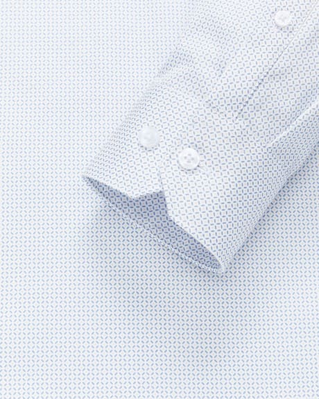 Slim Fit Micro Dot Print Dress Shirt