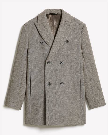 Short Double-Breasted Wool Coat