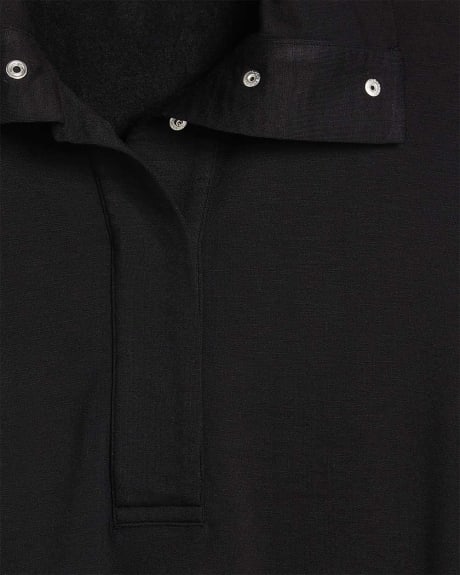 Shirt Neck Fleece Long-Sleeve T-Shirt