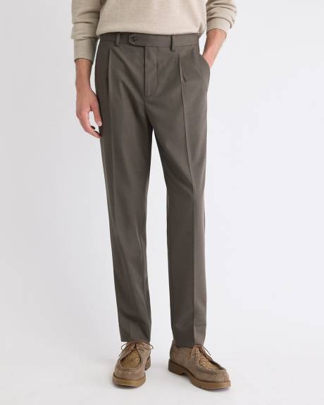 Wool-Blend Tapered-Leg Pleated Dress Pant