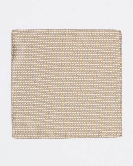 Mouchoir Beige et Gris à Motif Géométrique