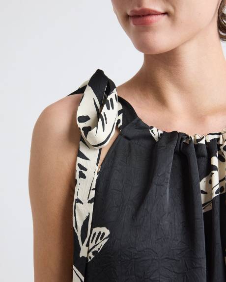 Robe Midi Sans Manches &agrave; Encolure Licou