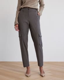 Houndstooth High-Rise Tapered Cargo Pant
