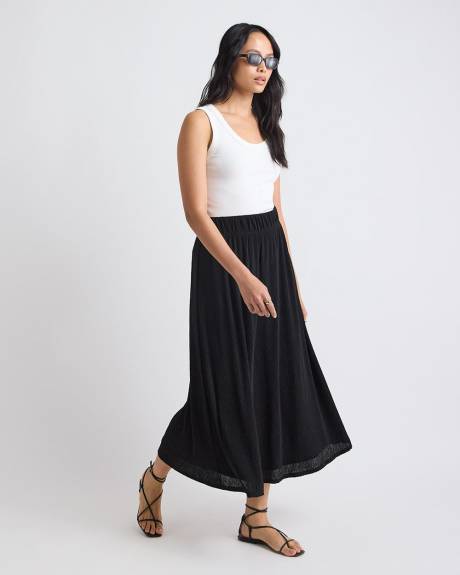 High-Rise Flare Midi Skirt