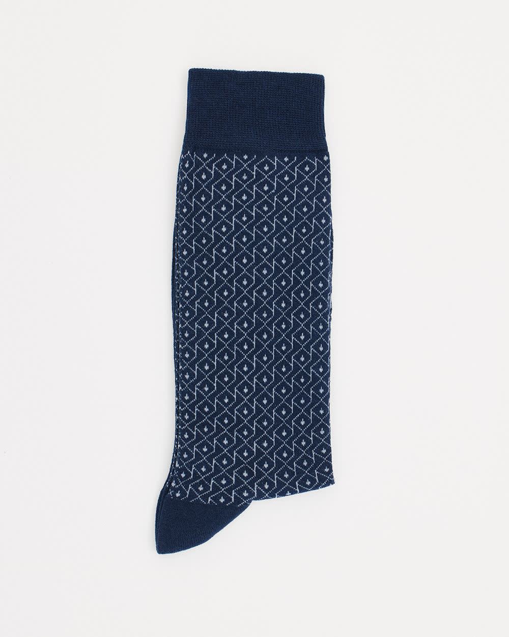 Blue Dress Socks with Argyle Pattern
