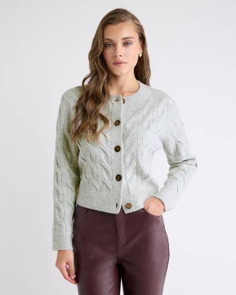 Long-Sleeve Cable-Stitch Cardigan