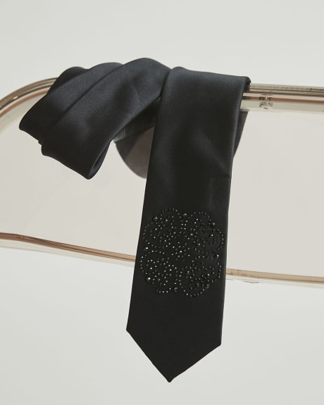 Black Diamond Tie and Handkerchief - Gift Set