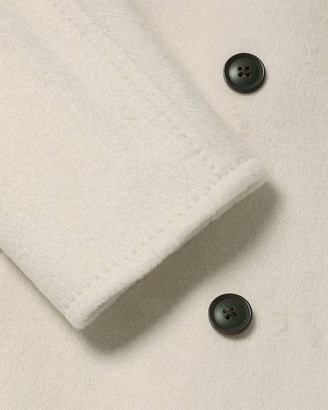 Melton Wool-Blend Double-Breasted Peacoat