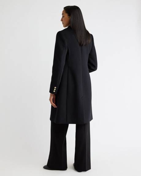 Wool-Blend Long Double-Breasted Coat