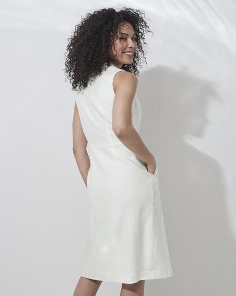 Sleeveless Wrap-Neck Linen Dress