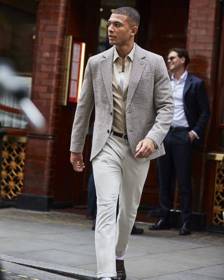 Veston Carreaut&eacute; &agrave; Coupe &Eacute;troite