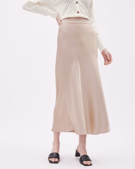 Satin High-Rise A-Line Maxi Skirt