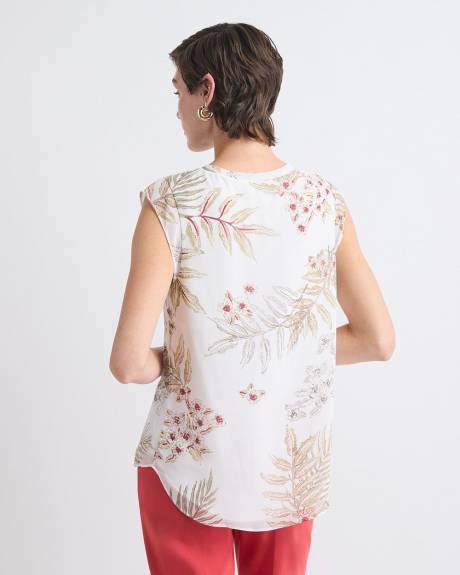 Blouse &agrave; Manches Tr&egrave;s Courtes et Col Rond