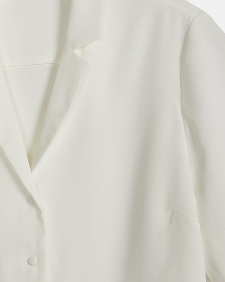 Crepe Button-Down Blouse with Shirt Collar | RW&CO.