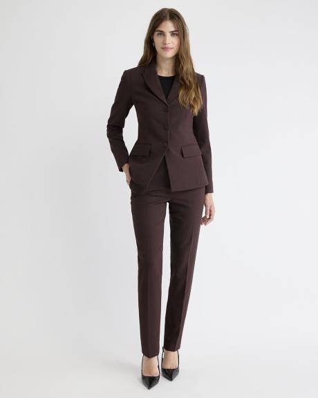 Fig Three-Button Fitted Blazer