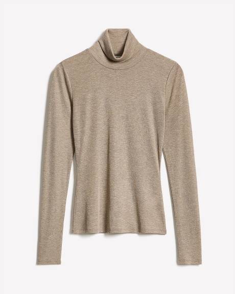 Wool-Blend High-Neck Long-Sleeve Top