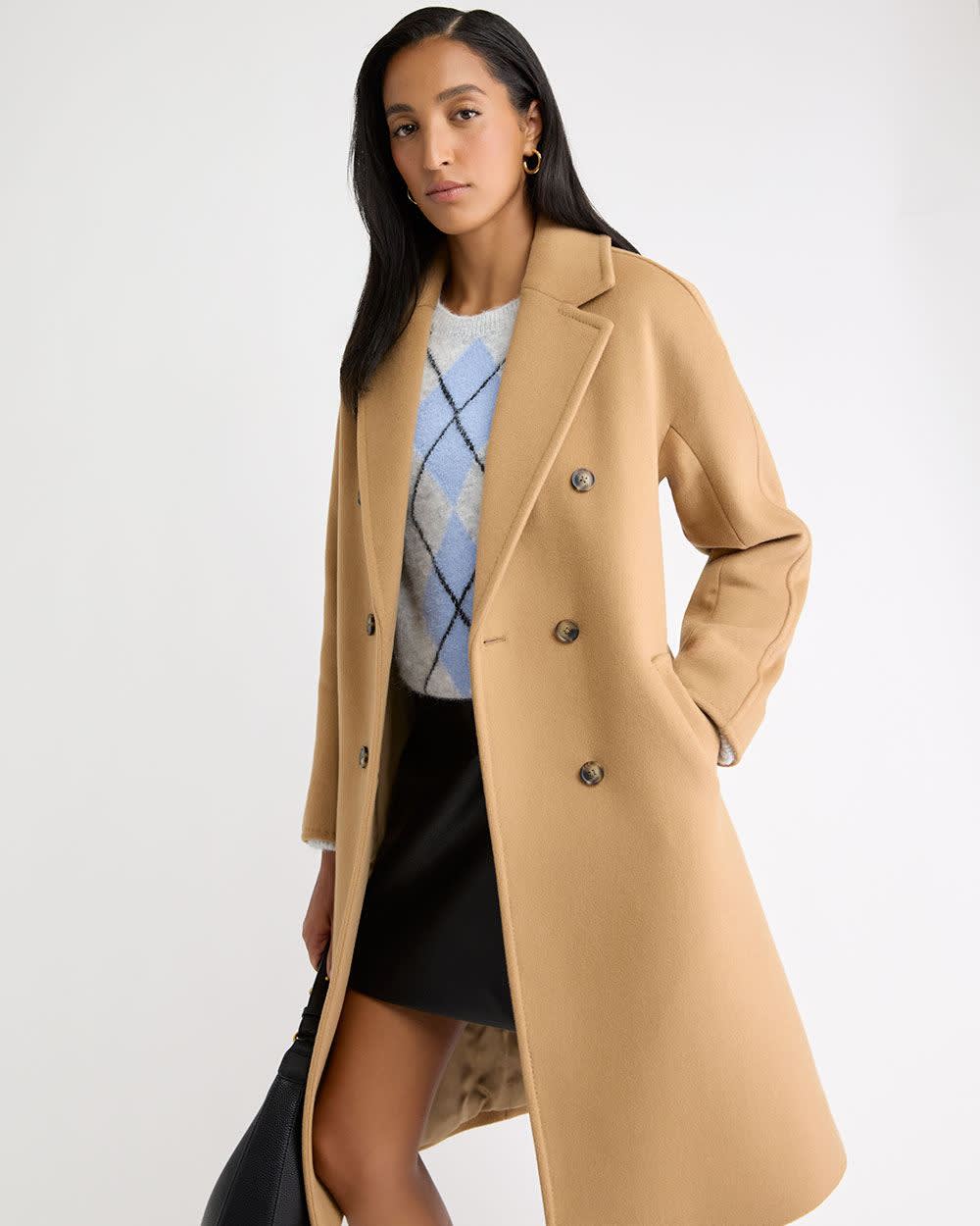 Double-breasted Wool coat ¥48,400 WOOL-BLEND DOUBLE-BREASTED COAT – OAK + FORT