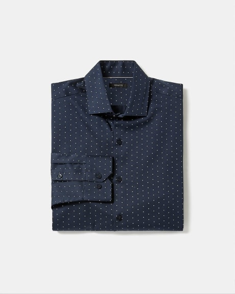 Tailored-Fit Dress Shirt with Star Pattern