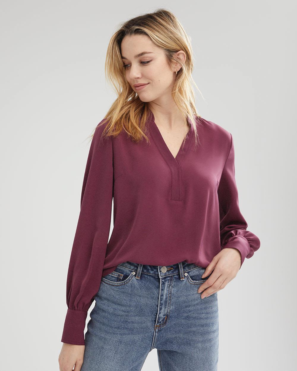 Long Sleeve Popover Blouse | RW&CO.