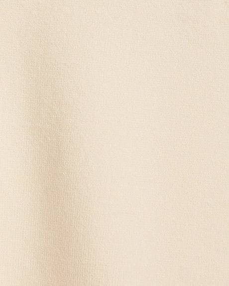 Sleeveless Mock-Neck Sweater with Buttons on Shoulder