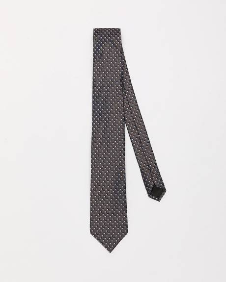 Cravate Régulière Brune à Pois