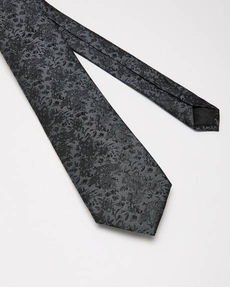 Cravate Régulière à Motif Floral Ton sur Ton