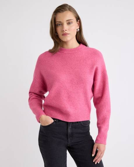 Long-Sleeve Crew-Neck Loose Sweater