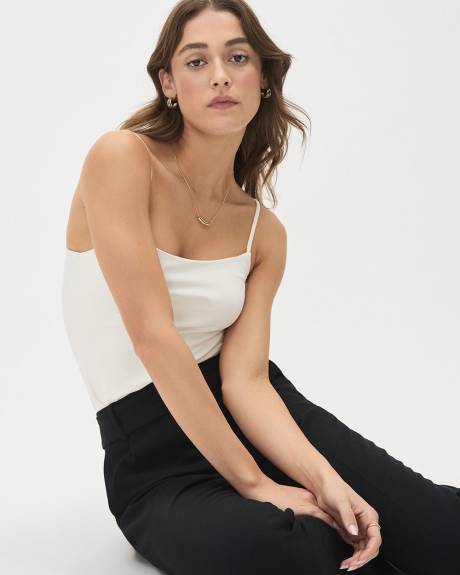 Pantalon Cheville Noir &agrave; Jambe Fusel&eacute;e et Taille Haute avec Ceinture