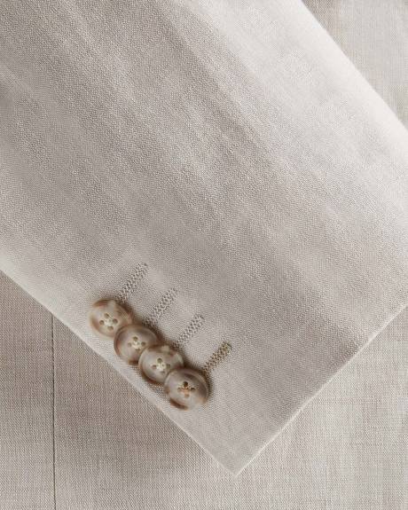 Tailored Fit Light Beige Linen-Blend Suit Blazer