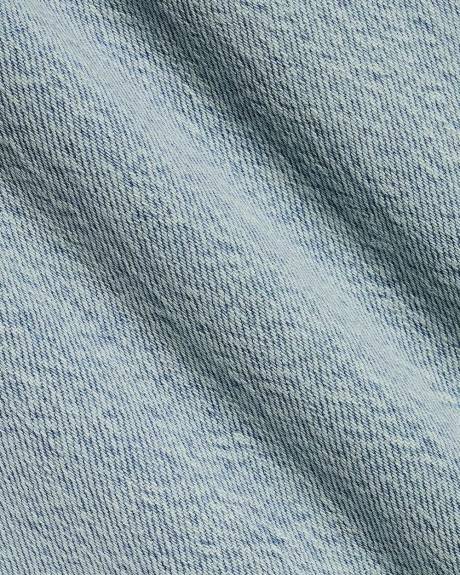 Jeans Court &agrave; D&eacute;lav&eacute; P&acirc;le &agrave; Taille Haute et Jambe Large