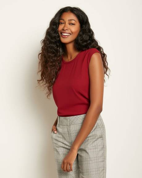 Solid Cap Sleeve Blouse