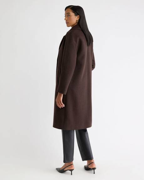 Wool-Blend Long Double-Breasted Coat