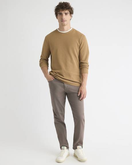 Long-Sleeve Crew-Neck Waffled Tee