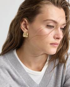 Boucles d'Oreilles Carrées Rétro