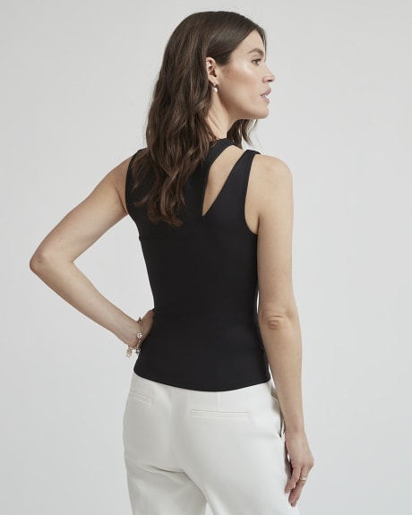 Crew-Neck Bodycon Cami with Cut-Out Detail
