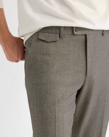Pantalon de Ville à Chevrons à Coupe Ajustée
